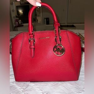 Micheal Khors Tote Bag, Size:medium, Color: Crimson Red